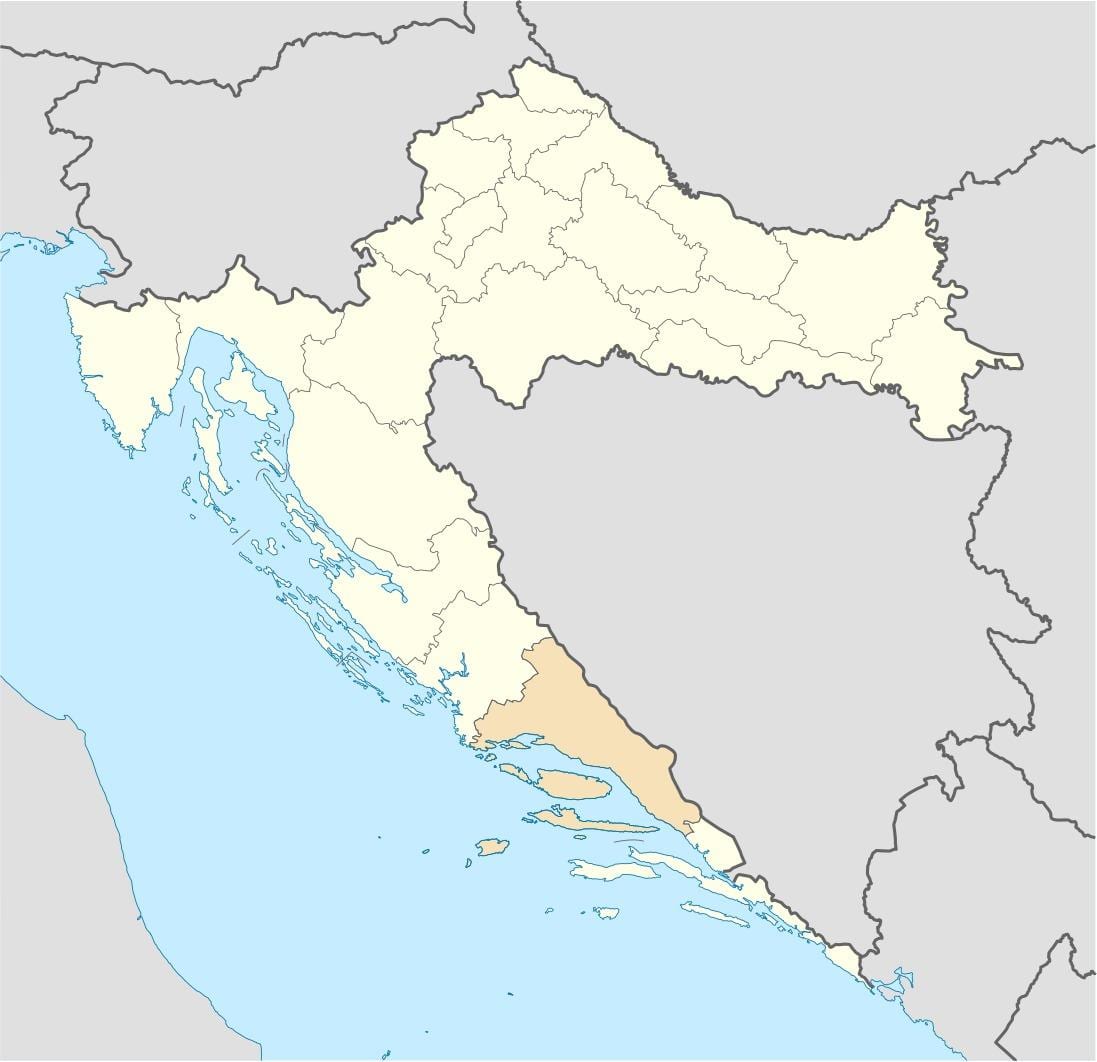 карта далмация Хрватска