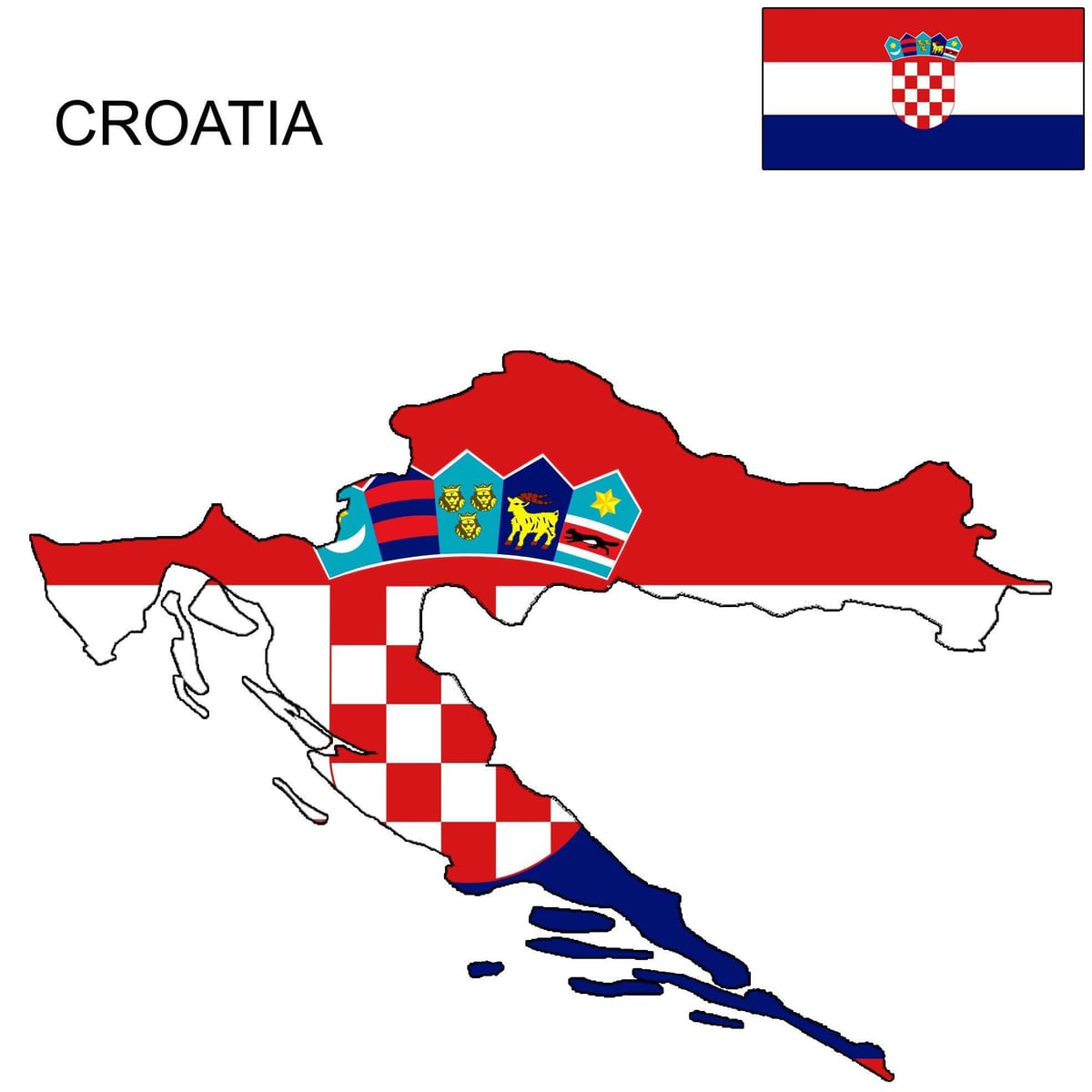 застава Хрватске на мапи