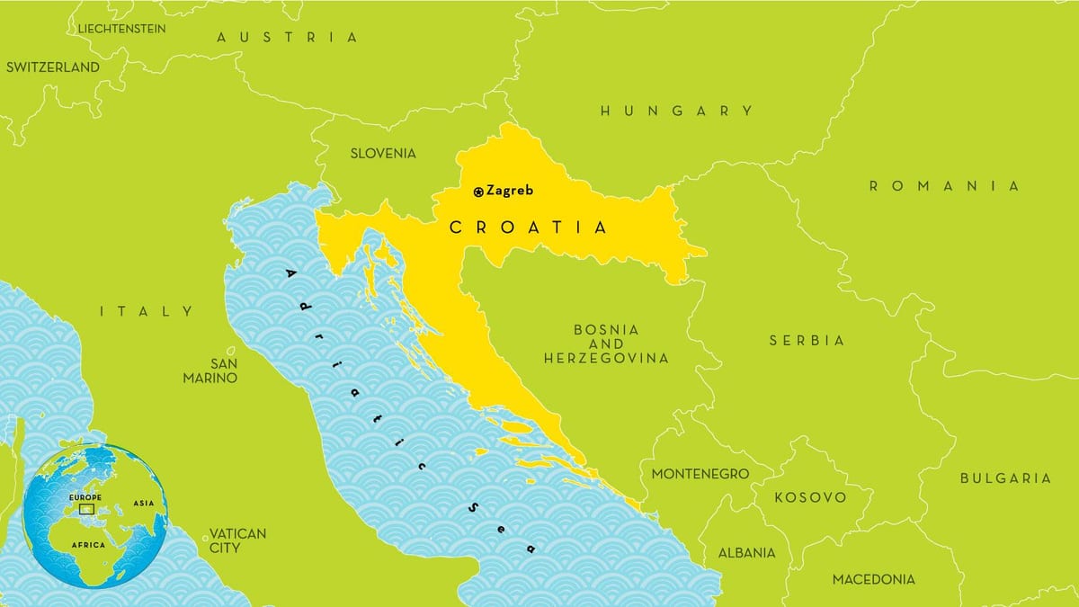 карта блиског Хрватска