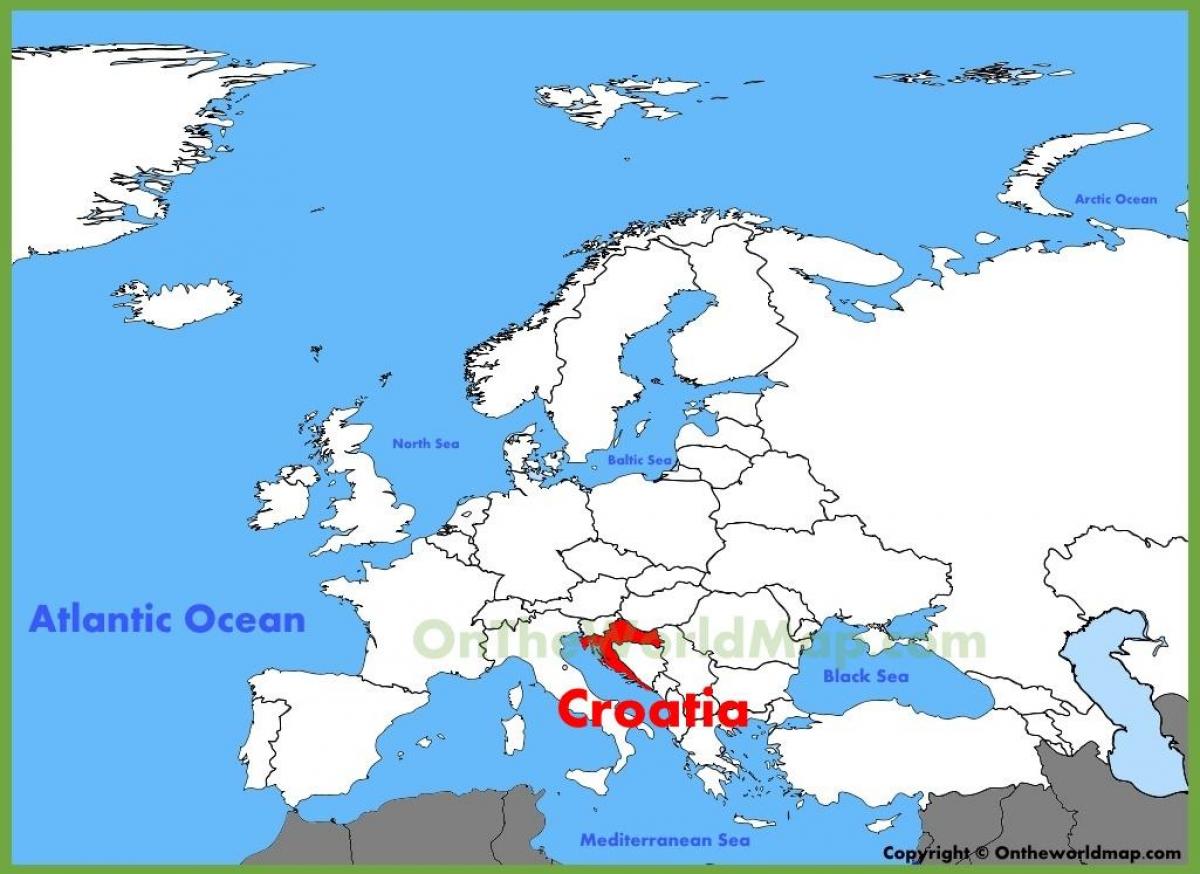 локација Хрватској на мапи света