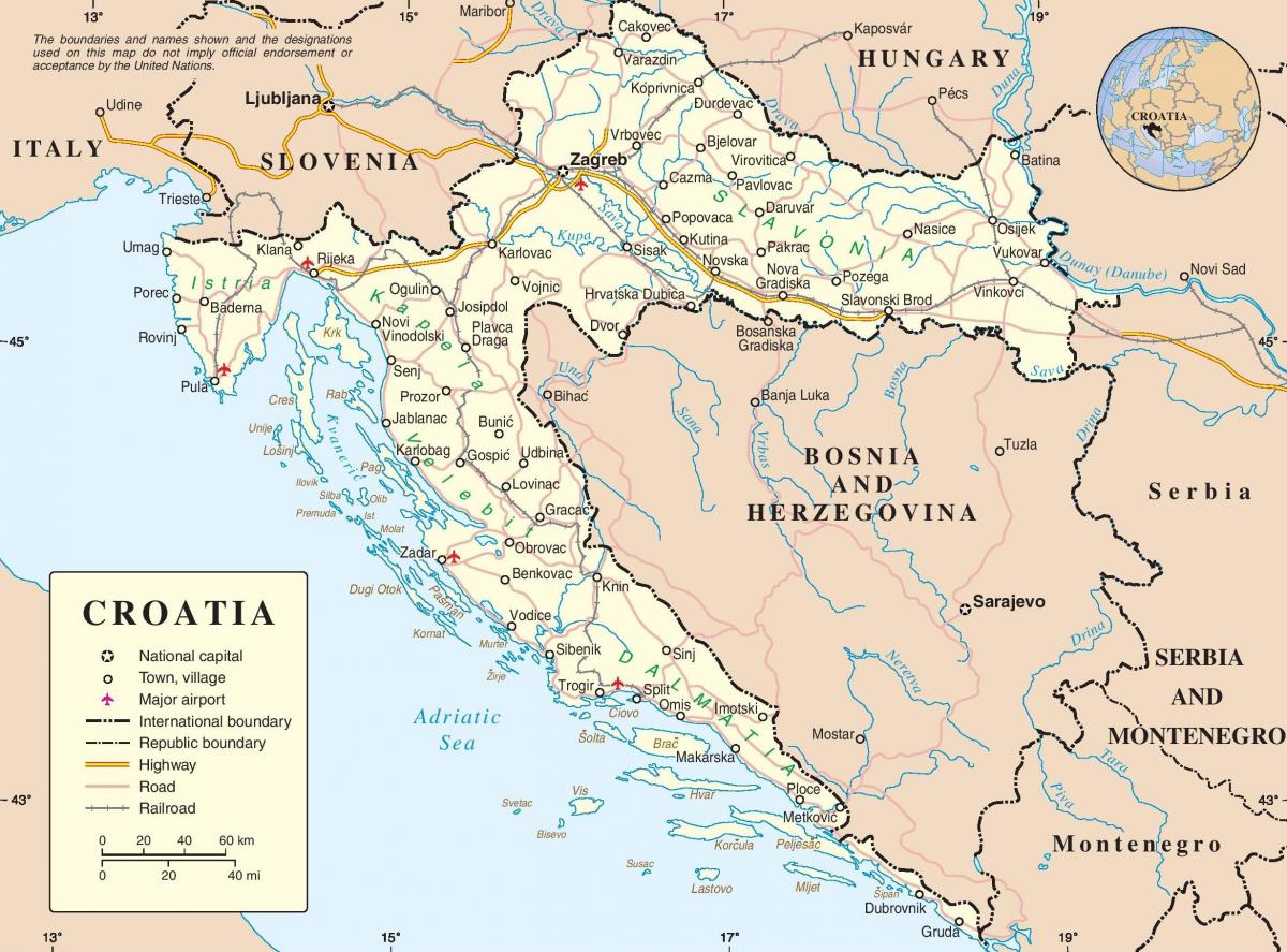 вожња карта Хрватске