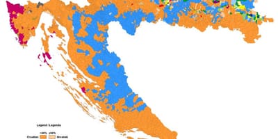 Карта етничкој мапи Хрватске