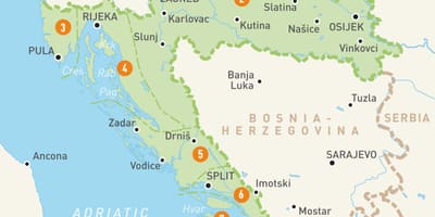 Карта Хрватске и острва