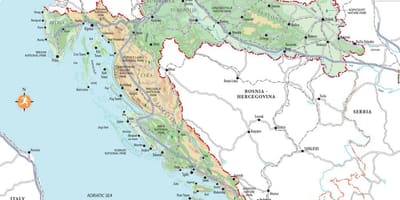 Зрче плажа на мапи Хрватске