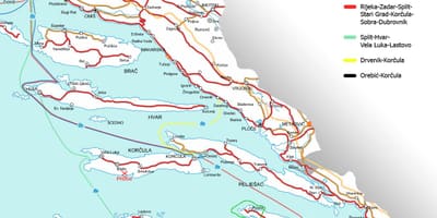 Карта Хрватске трајект